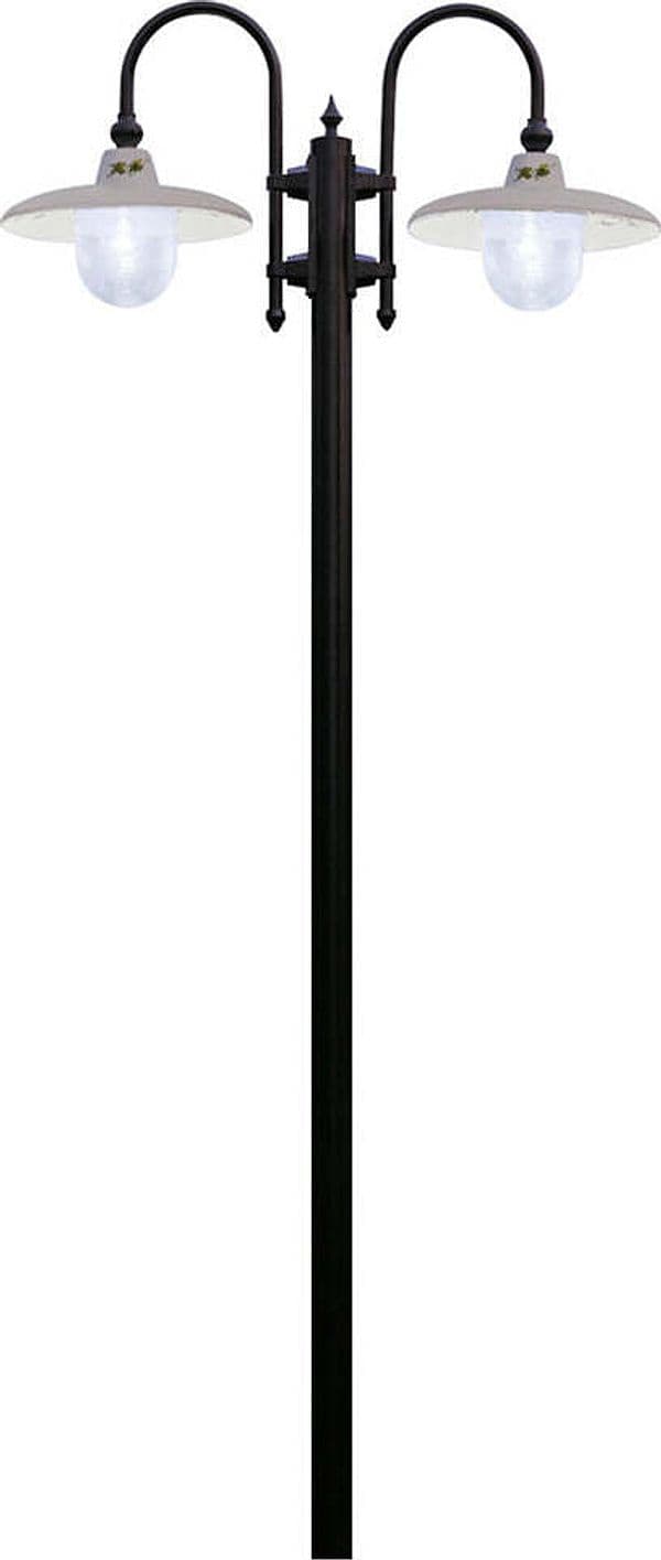 Palo-Esterno-Classico-Campobasso-Metallo-E-Ceramica-Nero-Sfumato-Rame-2-Luci-E27