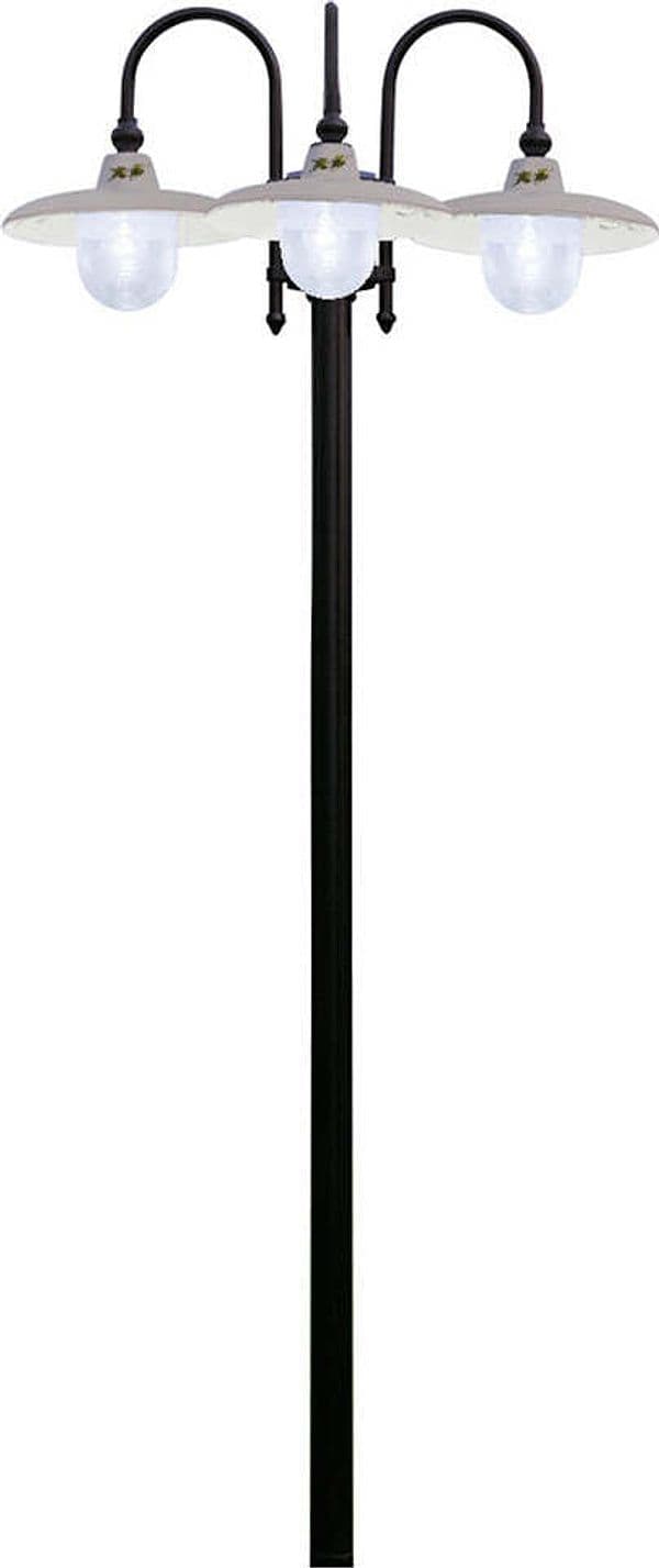 Palo-Esterno-Classico-Campobasso-Metallo-E-Ceramica-Nero-Sfumato-Rame-3-Luci-E27