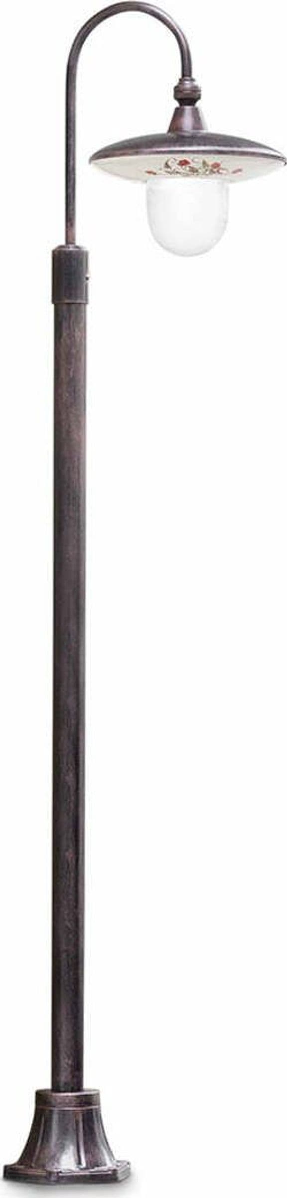 Palo-Esterno-Classico-Latina-Metallo-Ceramica-Nero-Sfumato-Rame-1-Luce-E27