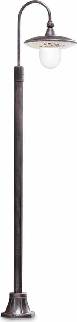 Palo Esterno Classico Latina Metallo Ceramica Nero Sfumato Rame 1 Luce E27