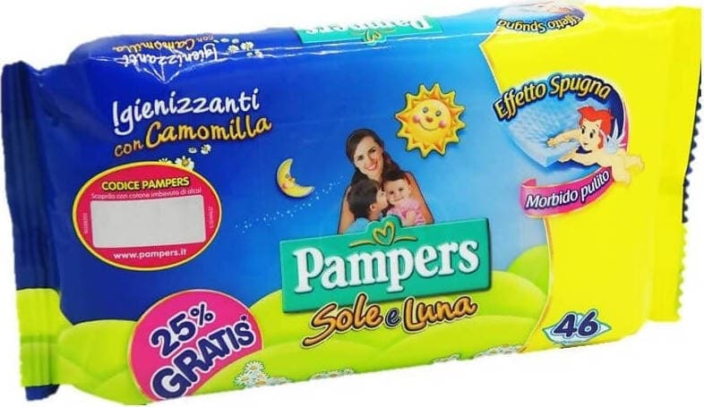 PAMPERS Sole & Luna Salviettine Igienizzanti 46 pezzi Salviette Baby Igienizzanti Con Camomilla Salviettine Sanitaria Gioia del Bimbo - Villa San Giovanni, Commerciovirtuoso.it