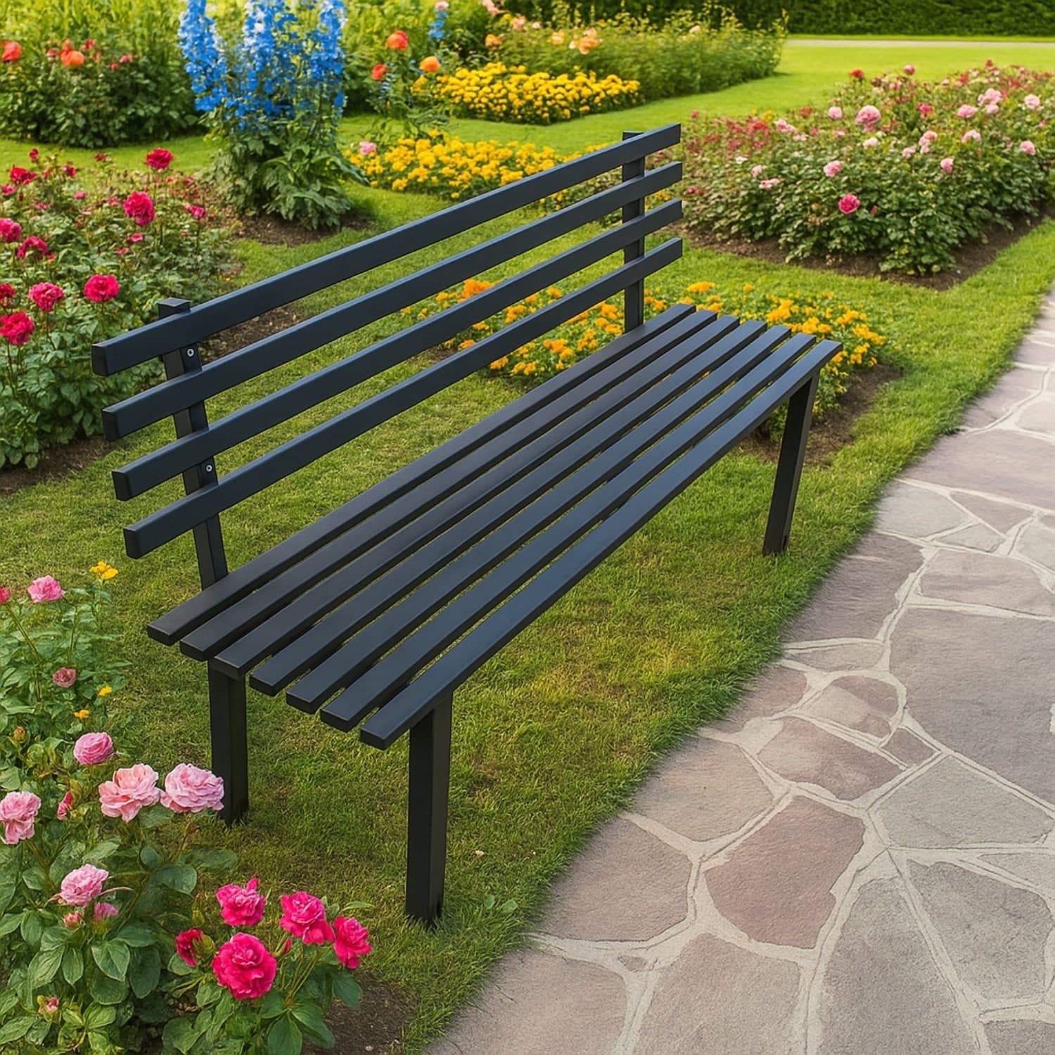 Panchina da Giardino Modello Torino in Acciaio Lunghezza 160 Cm Giardino e giardinaggio/Arredamento da giardino e accessori/Panche Ogomondo - Martina Franca, Commerciovirtuoso.it