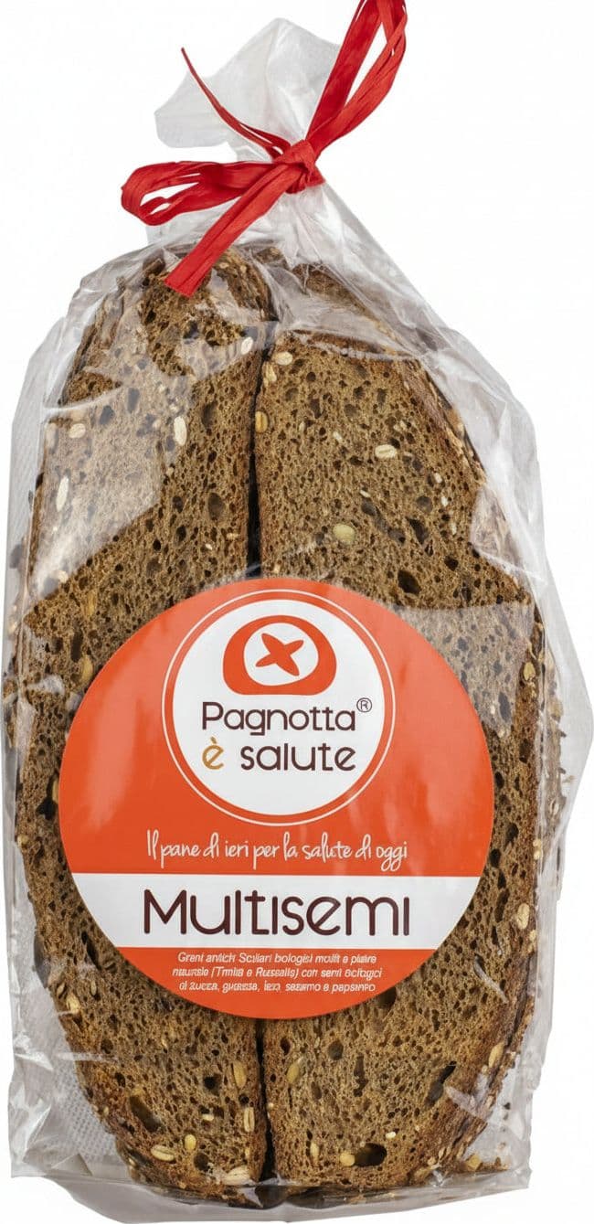 Pane a Fette Tostate Multisemi Pane Biologico Integrale Di Grani Antichi Siciliani Bio Con Semi Biologici Di Zucca, Girasole, Lino, Sesamo E Papavero Filone a Fette Alimentari e cura della casa/Preparati da cucina e da forno/Preparati per prodotti da forno/Pane Pagnotta è Salute - Milazzo, Commerciovirtuoso.it