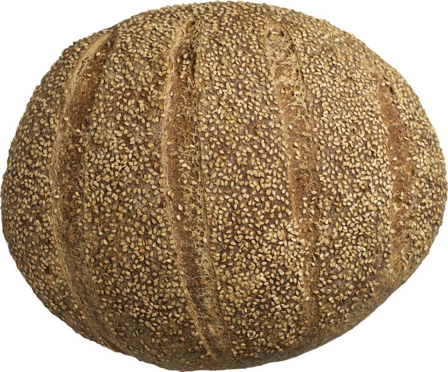 Pane Semi-integrale Con Sesamo Pane Proteico Con Semola Di Grano Duro Siciliano E Grani Antichi Siciliani Bio Pagnotta Lievitazione Naturale Con Lievito Madre Pagnotta E Salute