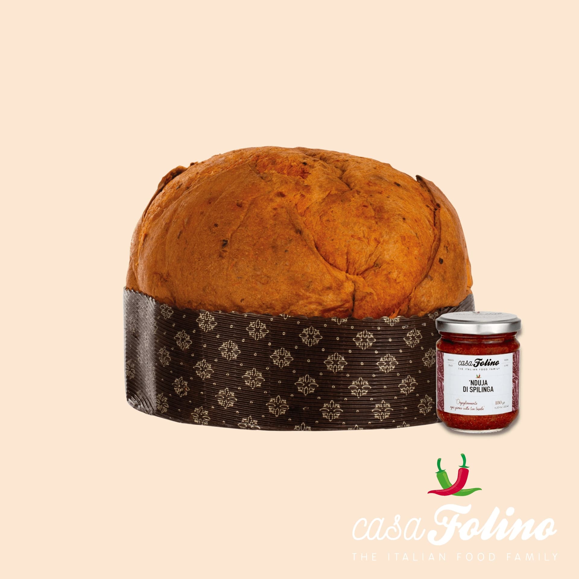 Panettone alla Nduja 1 kg con vasetto di Nduja 180gr