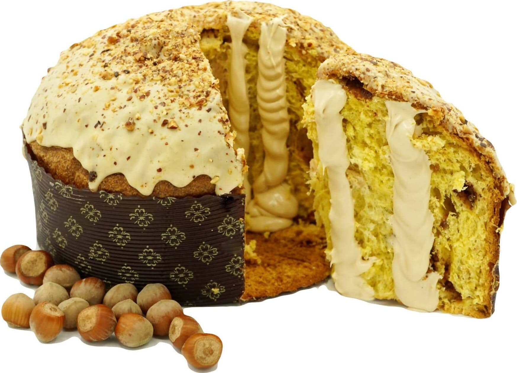 Panettone Artigianale Alla Nocciola Dei Nebrodi "nocciolotto" Con Farcitura Con Crema Spalmabile Alla Nocciola Glassato Con Crema Al Cioccolato 1.2kg in Panettoni Plaza cafè - Capo d’Orlando, commercioVirtuoso.it