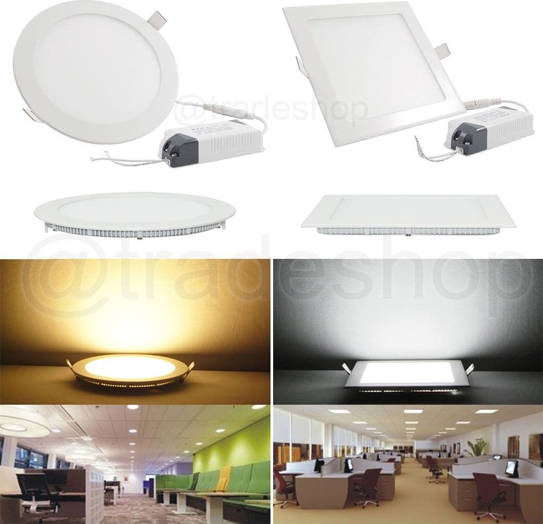 PANNELLO A LED TONDO O QUADRATO 3 6 12 18 20 25W AD INCASSO FREDDA CALDA NEUTRA