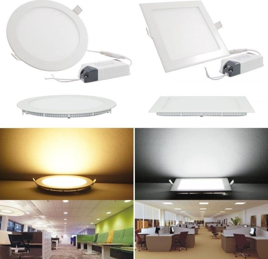 10 PANNELLO FARETTO FARO TONDO QUADRATO A LED 6-12-18 W AD INCASSO FREDDO CALDO Trade Shop italia - Napoli, Commerciovirtuoso.it