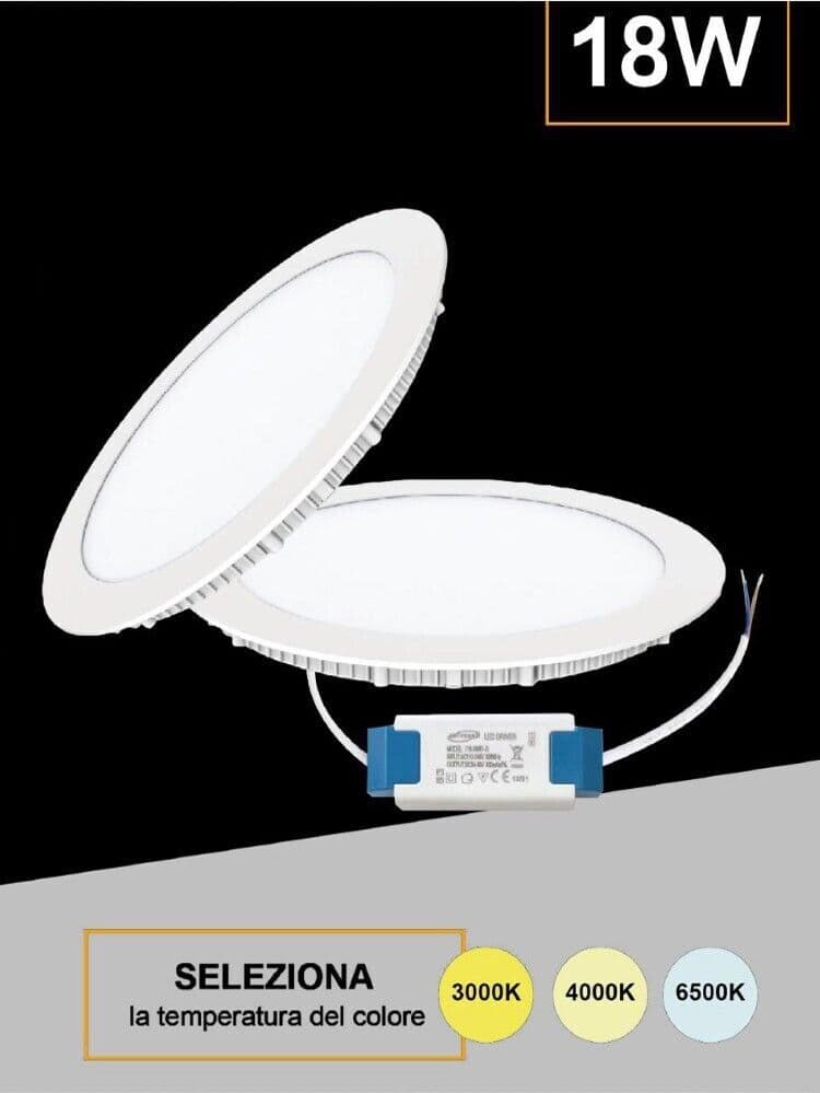 Pannello-Led-A-Incasso-Faretto-Slim-18-Watt-3-Colori-Luce-Bianca-Calda-Naturale-Universo