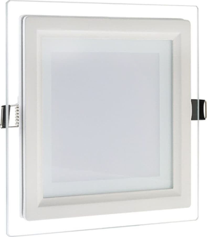 PANNELLO LED SLIM QUADRATO INCASSO CORNICE VETRO 12W CCT 3000K 4000K 6500K P125E-Q3C in Plafoniere da ufficio Trade Shop italia - Napoli, commercioVirtuoso.it