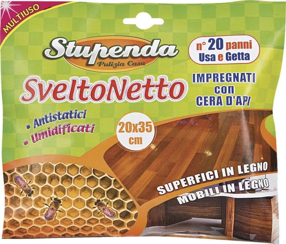Panni-per-legno-SveltoNetto-antistatici-in-cera-d'api-20x35-cm-20-pezzi
