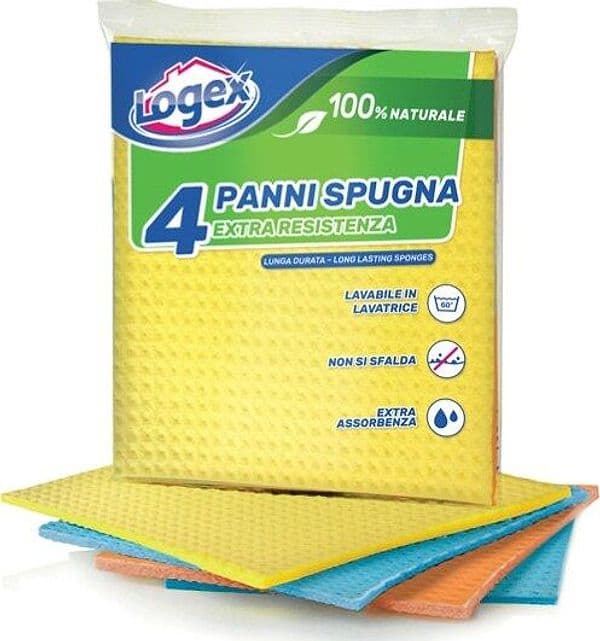 Panno in spugna - 18x20 cm - colori assortiti - Logex Professional - conf. 4 pezzi Casa e cucina/Detergenti e prodotti per la pulizia/Strumenti di pulizia/Panni per pulizia Eurocartuccia - Pavullo, Commerciovirtuoso.it