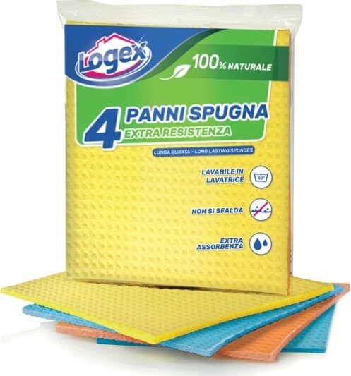 Panno in spugna - 18x20 cm - colori assortiti - Logex Professional - conf. 4 pezzi Casa e cucina/Detergenti e prodotti per la pulizia/Strumenti di pulizia/Panni per pulizia Eurocartuccia - Pavullo, Commerciovirtuoso.it