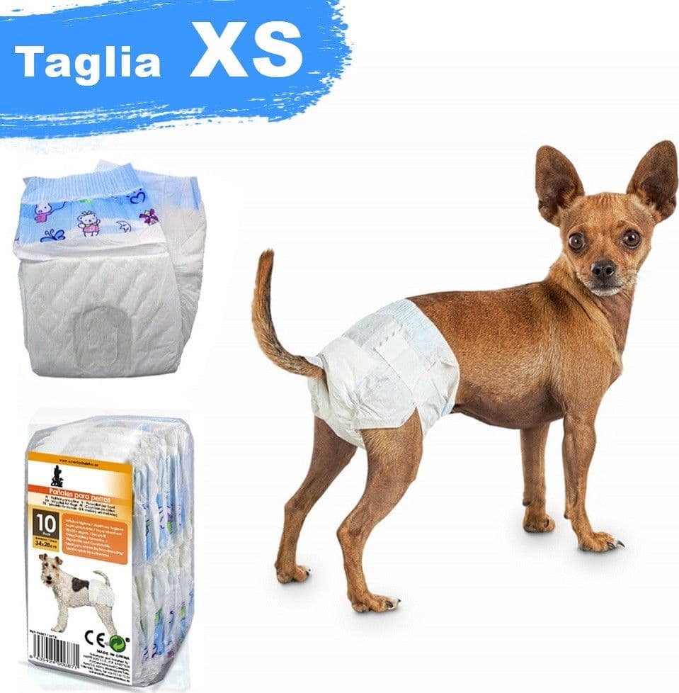 PANNOLINI ASSORBENTI PER CANI XS TAGLIA PICCOLA PANNOLINO TRAVERSINA ASSORBENTE