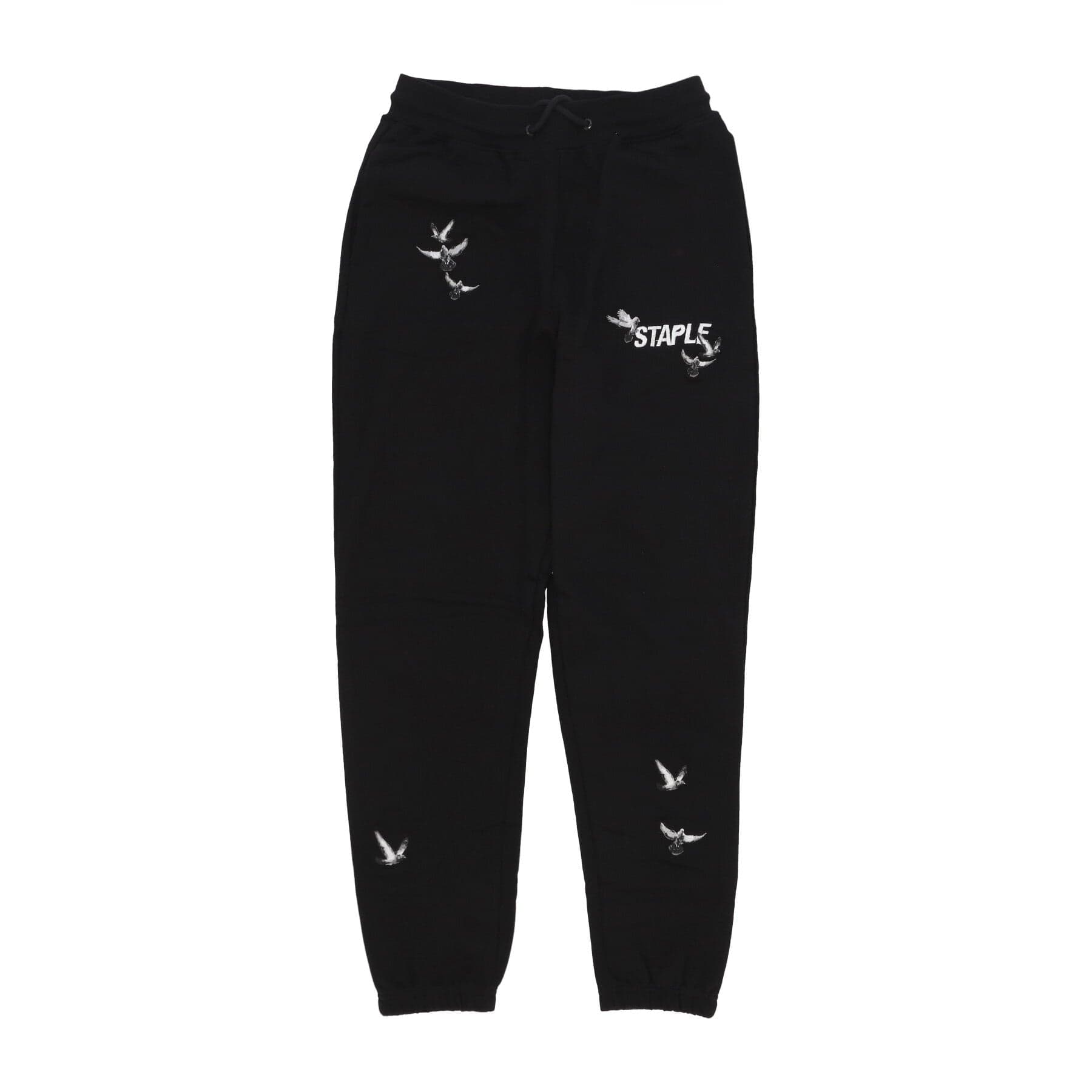 STAPLE Pantalone Tuta Leggero Uomo Flock Logo Sweatpant Black da uomo in Pantaloni Drestige - Casamassima, commercioVirtuoso.it