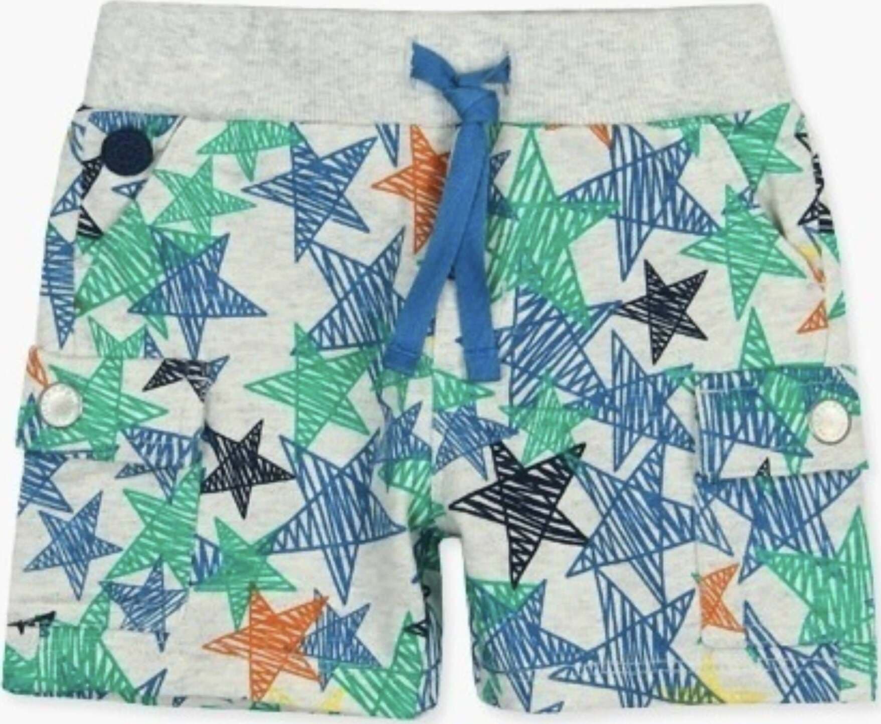 Pantaloni Tuta Corti Bambino Bermuda Estivi Multi Color Pantaloncini Bimbo Colorati Stelle con Elastico in Vita Estate 100% Cotone Boboli