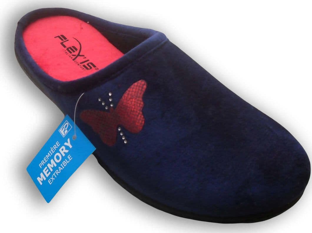 Pantofola Donna Blu in velluto PATRIZIA art. s103 ciabatta donna invernale calda Made in Italy pantofola donna L'Orchidea - Siderno, Commerciovirtuoso.it