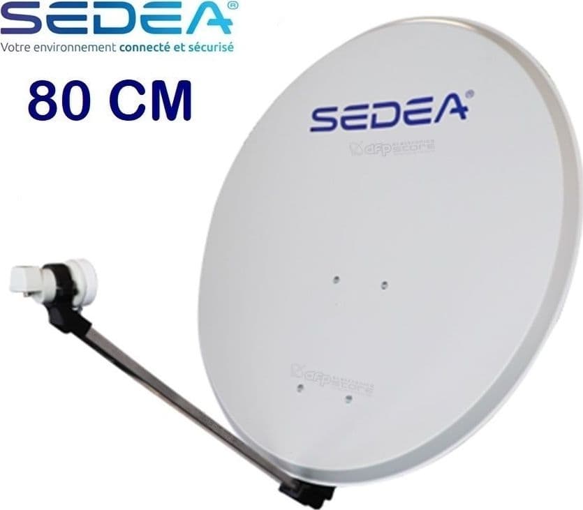 Parabola-satellitare-80-Cm-in-acciaio-con-LNB-Singola-Uscita-SEDEA