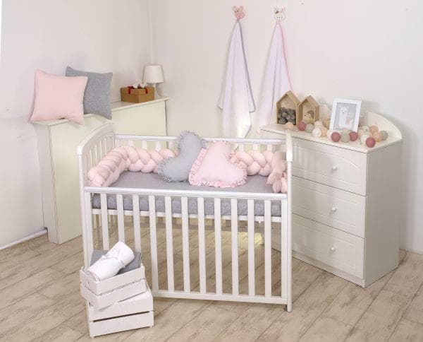Paracolpi a Treccia Amy Lettino/ Culla rosa pastello Casa e cucina/Tessili per la casa/Biancheria per culle e lettini/Biancheria bimbi/Paraurti per letto La Casa Del Bebè - Napoli, Commerciovirtuoso.it