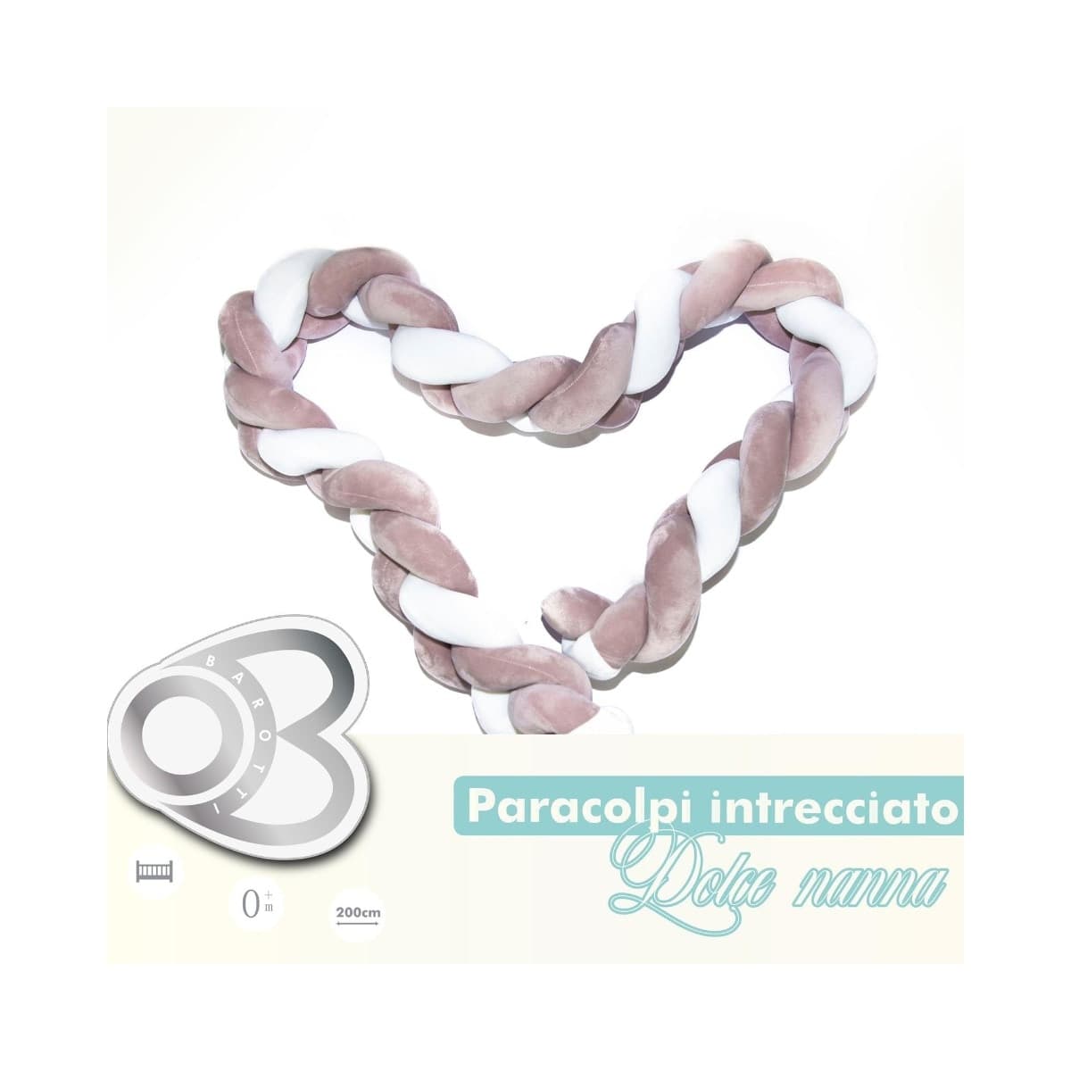 Paracolpi Riduttore Treccia DOLCE NANNA Tortora Casa e cucina/Tessili per la casa/Biancheria per culle e lettini/Biancheria bimbi/Paraurti per letto La Casa Del Bebè - Napoli, Commerciovirtuoso.it