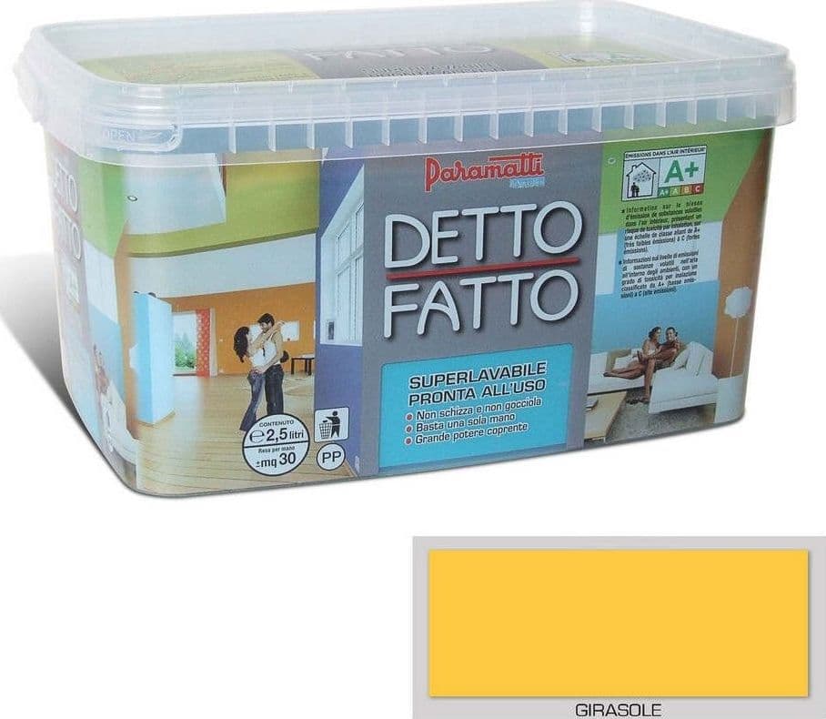 PARAMATTI-DETTO-FATTO-PITTURA-ACRILICA-SUPERLAVABILE-2.5LT-GIRASOLE