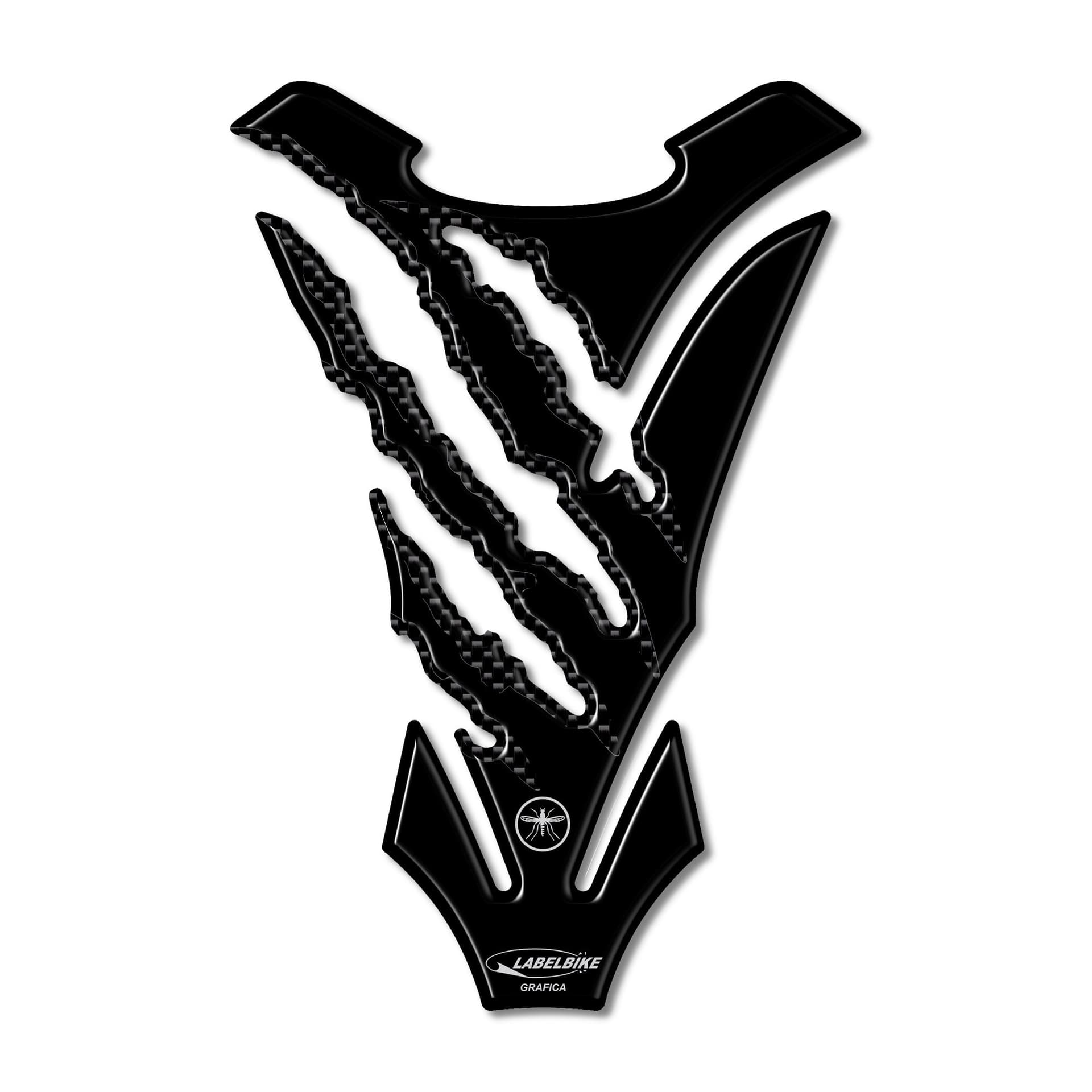 Paraserbatoio-Neutro-Adesivi-Per-Serbatoio-Moto-In-Resina-3D-Graffi-Tigre-Nero