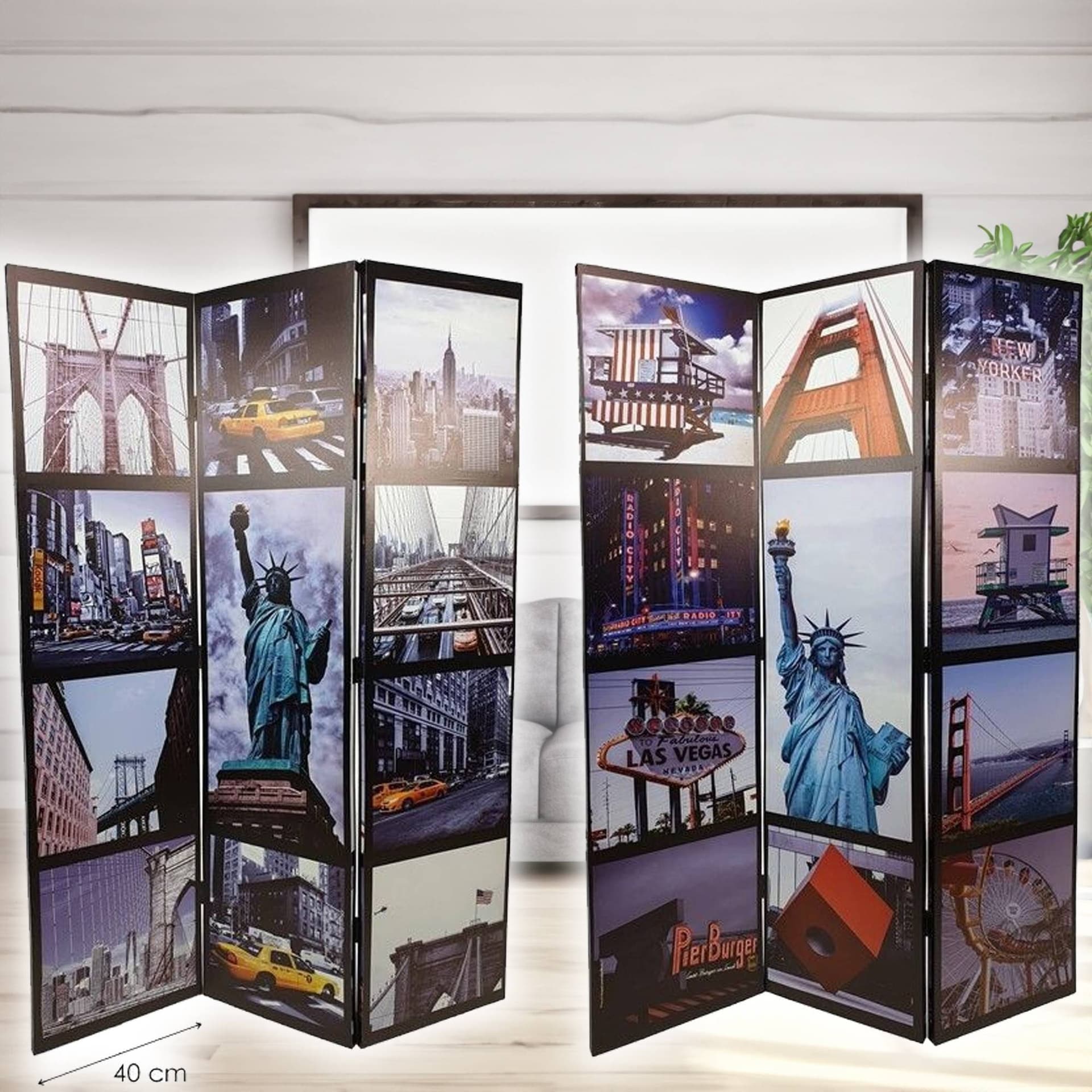 Paravento Separe Divisorio Con 3 Pannelli 180x120cm Stampa Fronte Retro New York Casa e cucina/Arredamento/Camera da letto/Paraventi Trade Shop italia - Napoli, Commerciovirtuoso.it