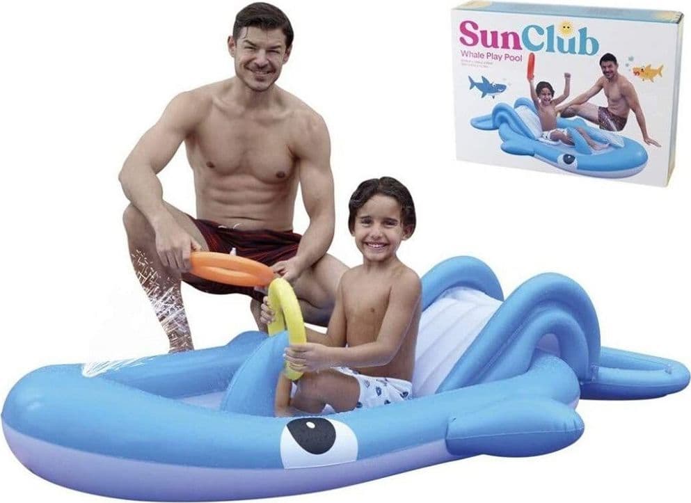 Parco Giochi Acquatico Gonfiabile Scivolo Piscina Blue Whale 210x130x35cm 57166 Giochi e giocattoli/Sport e giochi all'aperto/Giochi aquatici e piscine per bambini/Canotti e gonfiabili galleggianti Trade Shop italia - Napoli, Commerciovirtuoso.it