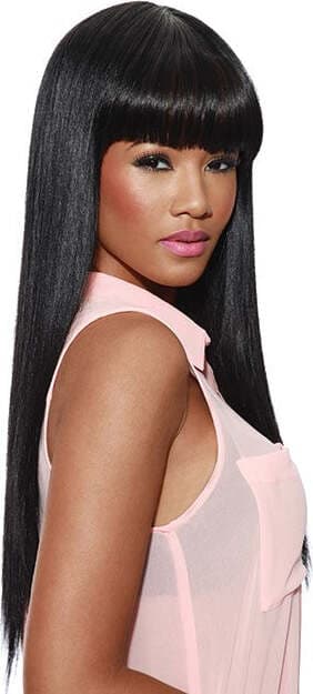 Parrucca Donna Capelli Lunghi Neri Con Frangia Nikki Wig Parrucca Sintetica 100% Premium Tongable Bellezza/Cura dei capelli/Accessori styling capelli/Extension parrucche e accessori/Parrucche Kondorama - Martinsicuro, Commerciovirtuoso.it