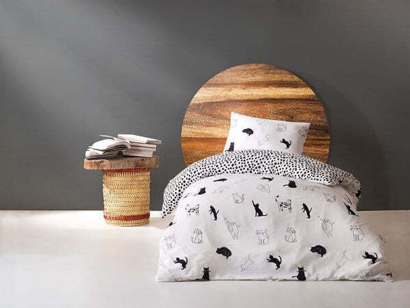 PARURE COPRIPIUMINO KING IN MISTO COTONE PANDA BIANCO