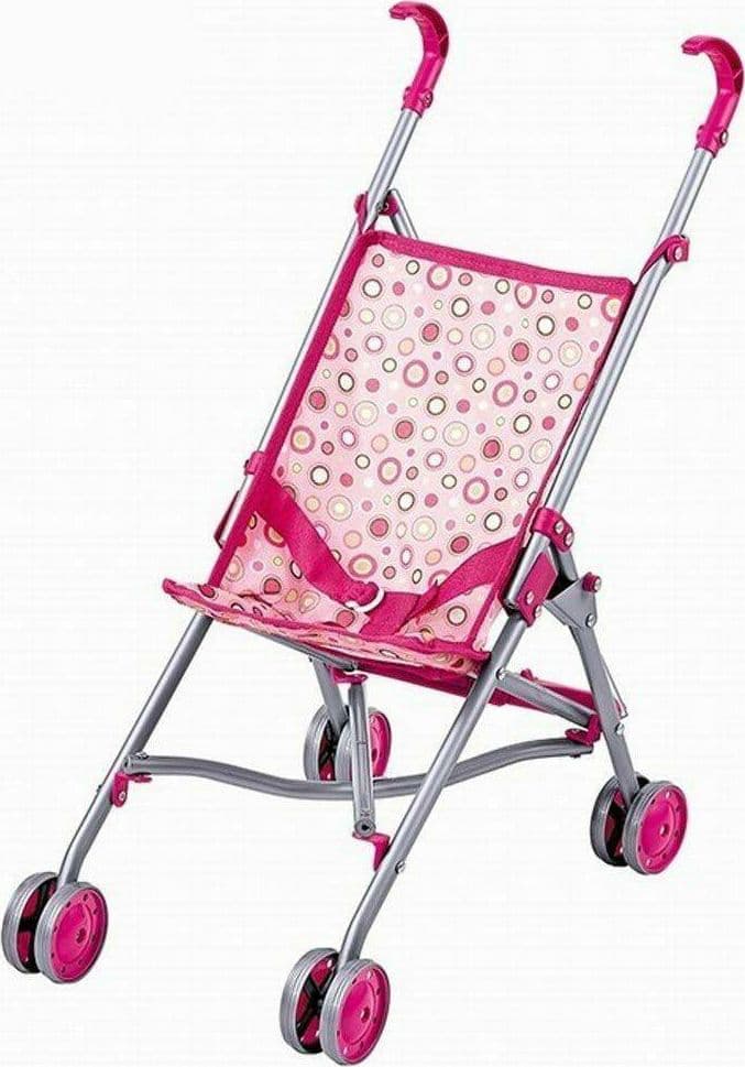 PASSEGGINO CARROZINA PER BAMBOLE GIOCATTOLO PER BAMBINI PIEGHEVOLE 4 RUOTE