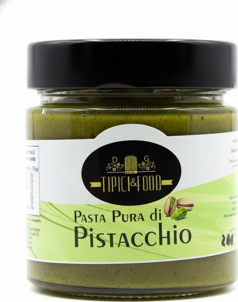 Pasta pura di pistacchio 100% pistacchio di Sicilia Crema di pistacchi naturale vasetto 200g Tipici&Food