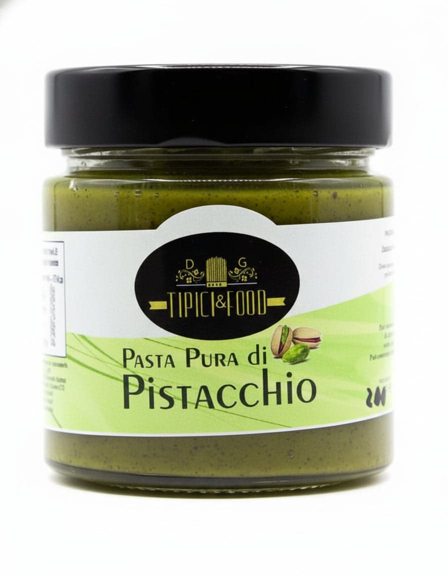 Pasta pura di pistacchio 100% pistacchio di Sicilia Crema di pistacchi naturale vasetto 200g Tipici&Food