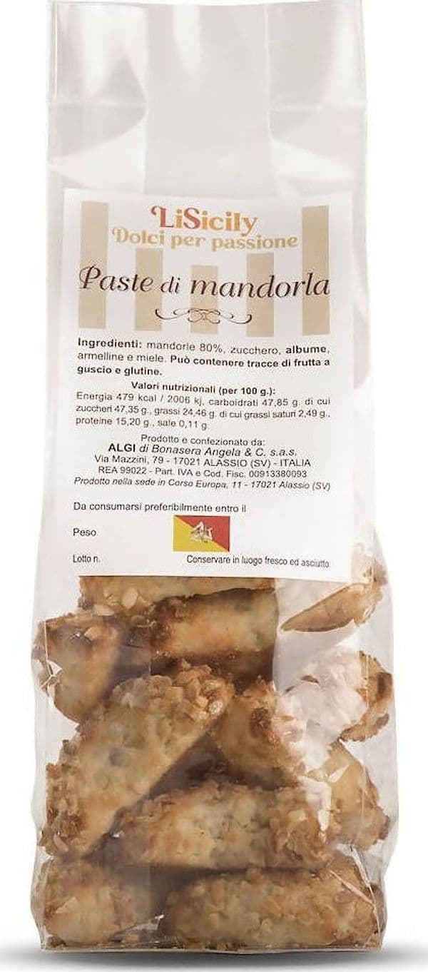 Paste Di Mandorla Siciliane 500gr Biscotti Tradizionali alle Mandorle Artigianali Made in Italy 100% Mandorle Siciliane alimentari LiSicily dolci per passione - Alassio, Commerciovirtuoso.it