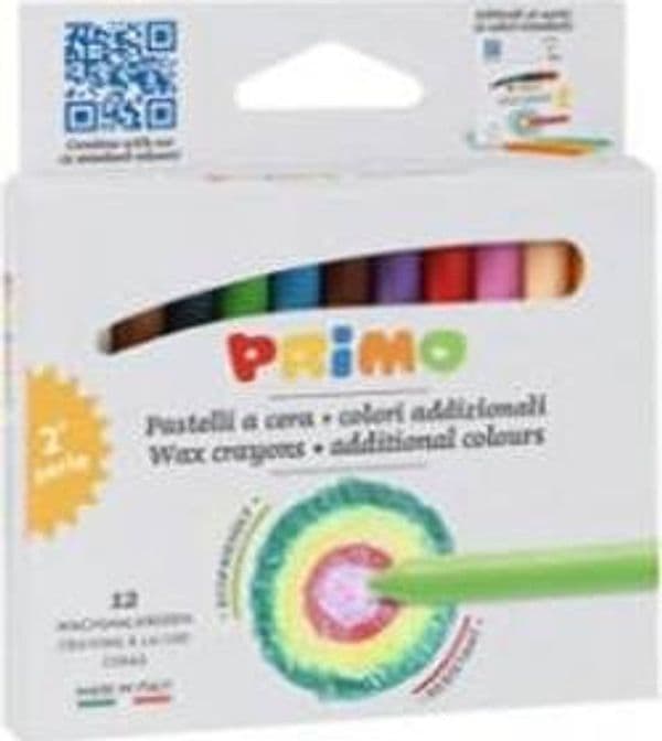 Pastelli a cera - D 9 mm x 85 mm - Primo - conf. 12 pezzi Giochi e giocattoli/Attività creative/Accessori per disegnare e colorare/Pastelli Eurocartuccia - Pavullo, Commerciovirtuoso.it