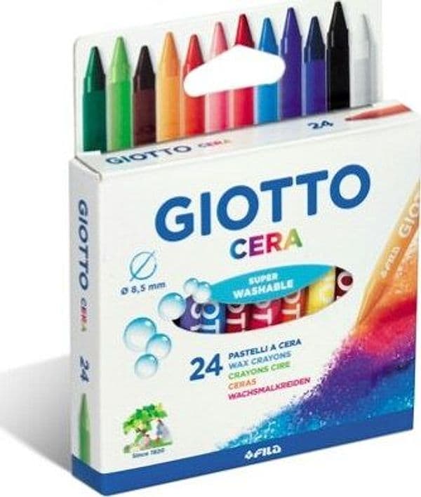 Pastelli a cera - lunghezza 90 mm - diametro 8 5 mm - colori assortiti - Giotto - conf. 24 pezzi Giochi e giocattoli/Attività creative/Accessori per disegnare e colorare/Pastelli Eurocartuccia - Pavullo, Commerciovirtuoso.it