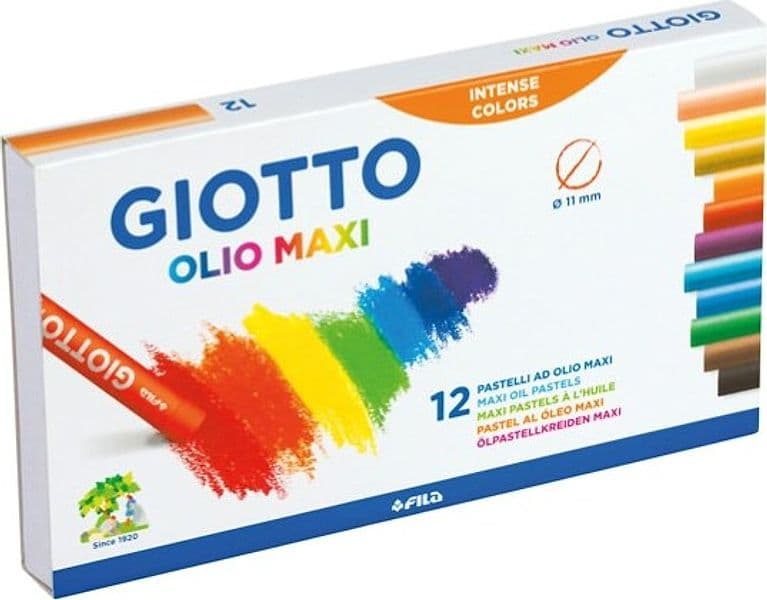 Pastelli a olio - lunghezza 70 mm - diametro11 mm - colori assortiti - Giotto - conf. 12 pezzi Giochi e giocattoli/Attività creative/Accessori per disegnare e colorare/Pastelli Eurocartuccia - Pavullo, Commerciovirtuoso.it