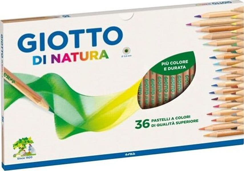 Pastelli colorati di Natura - diametro mina 3 8 mm - legno di cedro - Giotto - conf. 36 pezzi Giochi e giocattoli/Attività creative/Accessori per disegnare e colorare/Pennelli Eurocartuccia - Pavullo, Commerciovirtuoso.it