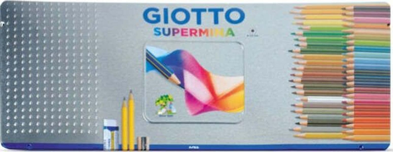 Pastello Supermina - mina 3 8 mm - colori assortiti - Giotto - astuccio in metallo 50 pezzi Giochi e giocattoli/Attività creative/Accessori per disegnare e colorare/Pennelli Eurocartuccia - Pavullo, Commerciovirtuoso.it