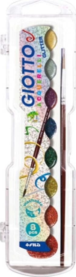 Pastiglie Acquerelli glitter e metal - colori assortiti - Giotto - astuccio 8 pastiglie glitter Giochi e giocattoli/Attività creative/Accessori per disegnare e colorare/Pittura/Pittura per le dita Eurocartuccia - Pavullo, Commerciovirtuoso.it