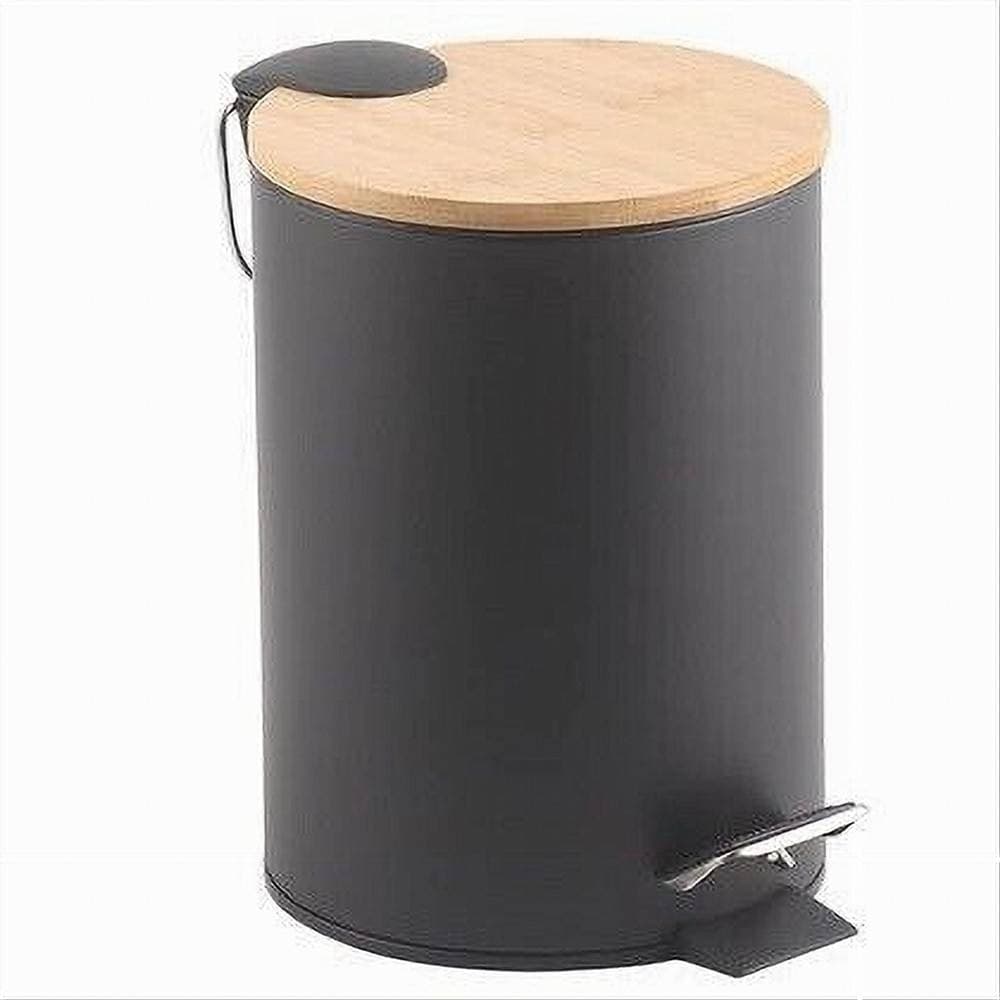PATTUMIERA ACCIAIO A PEDALE 3 LITRI BIDONE CESTINO SPAZZATURA NERO LEGNO 87457 in Pattumiere da bagno Trade Shop italia - Napoli, commercioVirtuoso.it
