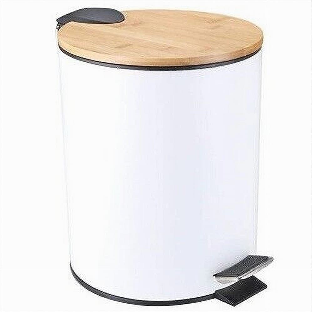 PATTUMIERA ACCIAIO A PEDALE 5 LITRI BIDONE CESTINO SPAZZATURA BIANCO LEGNO 87456 in Pattumiere da cucina Trade Shop italia - Napoli, commercioVirtuoso.it