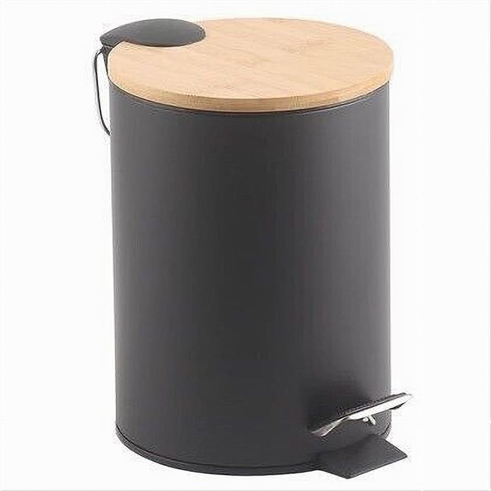 PATTUMIERA ACCIAIO A PEDALE 5 LITRI BIDONE CESTINO SPAZZATURA NERO LEGNO 87458 in Pattumiere da cucina Trade Shop italia - Napoli, commercioVirtuoso.it