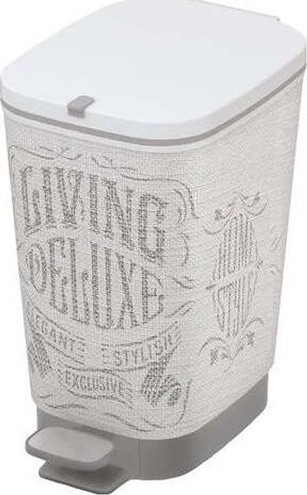 Pattumiera-Decorata-A-Pedale-Con-Secchio-Interno-Per-Sacchetto-da-10-Lt,-18-x-27-x-30-cm-Chic-Style-Collection-Keter