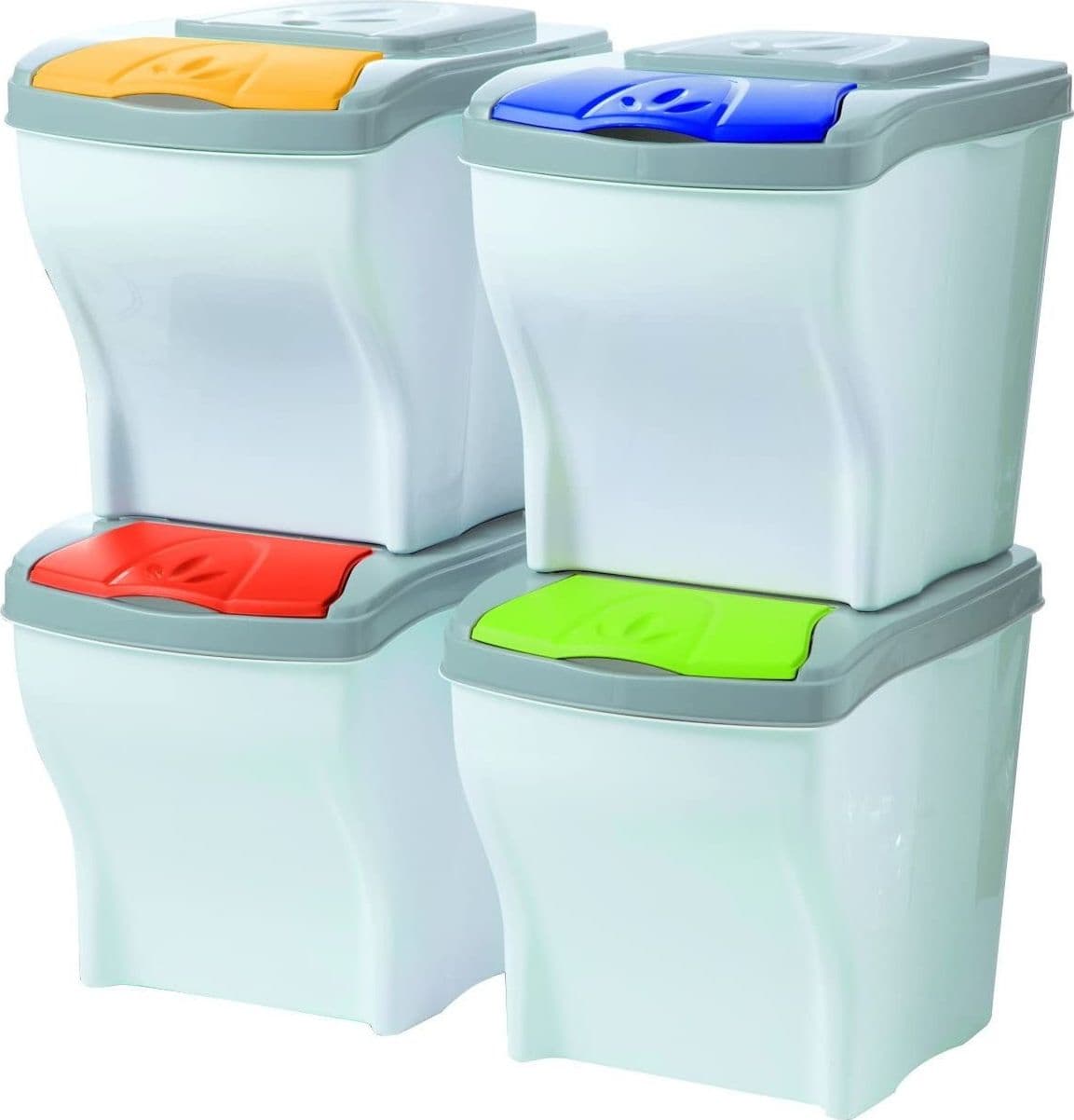 PATTUMIERA PER RACCOLTA DIFFERENZIATA 4 COLORI VERTICALE BIDONI SPAZZATURA 80 LT Trade Shop italia - Napoli, Commerciovirtuoso.it