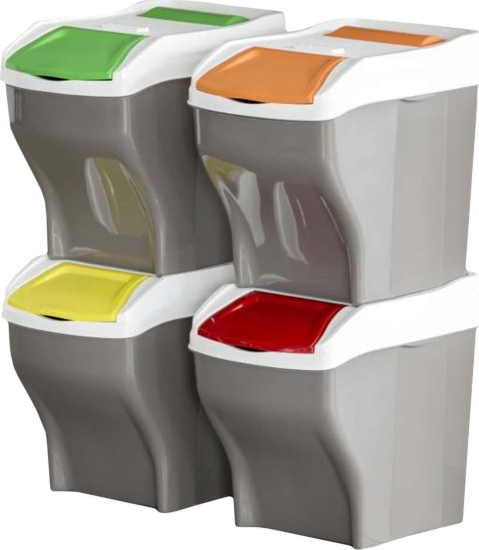 Pattumiera Poker Plus Bama 4x27 Lt Set 4 Pezzi Pattumiera da Cucina per Raccolta Differenziata Componibile Sovrapponibile Casa e cucina/Organizzazione interni/Rifiuti e riciclaggio/Pattumiere da cucina Ferus - Montoro, Commerciovirtuoso.it