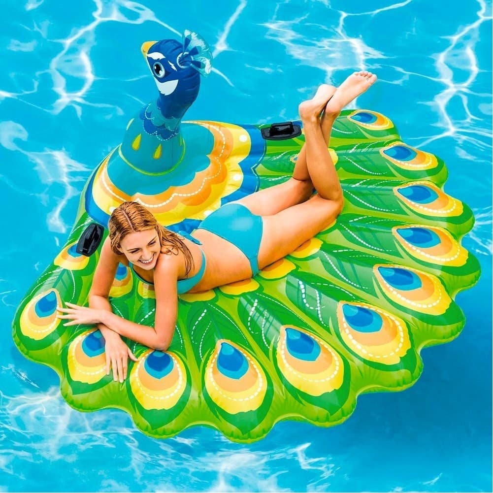 Pavone-Gonfiabile-Gigante-Isola-Materassino-Mare-Piscina-193-X-163-X-94-Cm