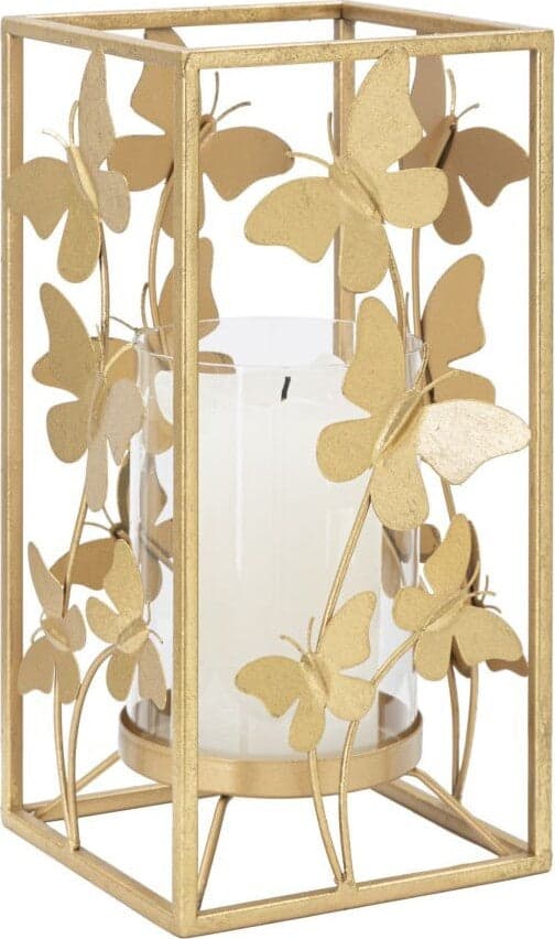 P/Cand Glam Butterfly Cm 14X14X29 Casa e cucina/Decorazioni per interni/Candele e portacandele/Portacandele/Portacandele a colonna Led Mall Home - Napoli, Commerciovirtuoso.it