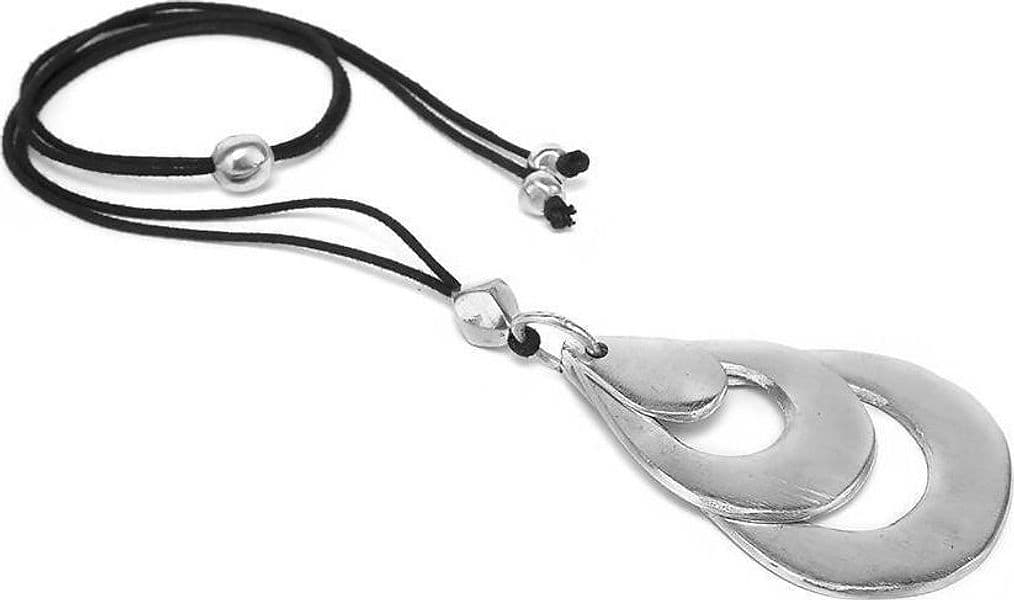 Pendente 3 gocce piatte concentrice Collana 100% alluminio riciclato Cliv in Collane CliV - Milazzo, commercioVirtuoso.it
