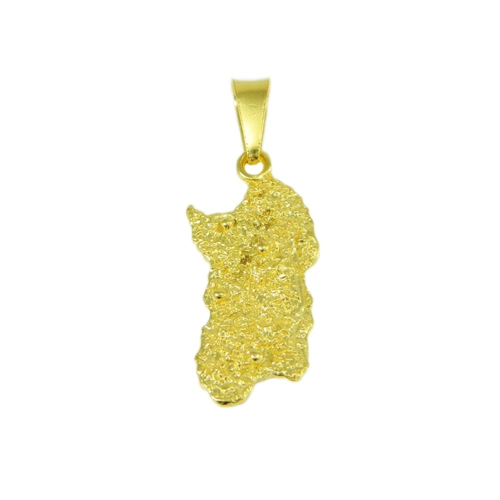 Pendente Sardegna in oro giallo con montagne in rilievo media in Ciondoli Gioielleria Saba - Dolianova, commercioVirtuoso.it